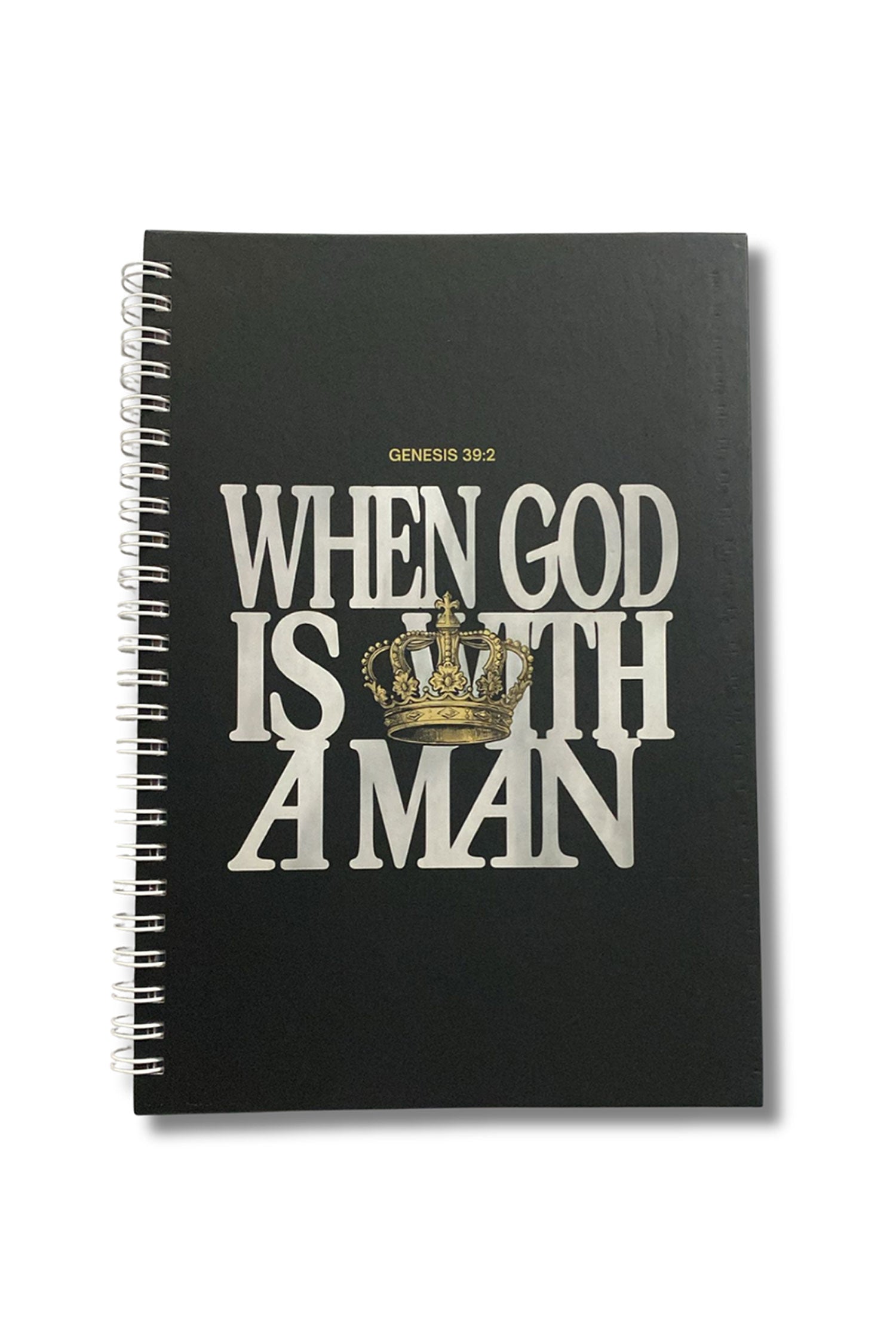 When God Is With a Man – Genesis 39:2 Hard Cover Notebook (Black)