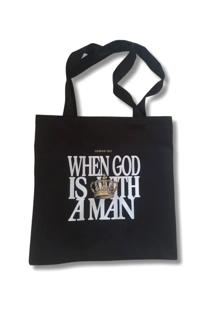 When God Is With a Man – Genesis 39:2 Tote Bag