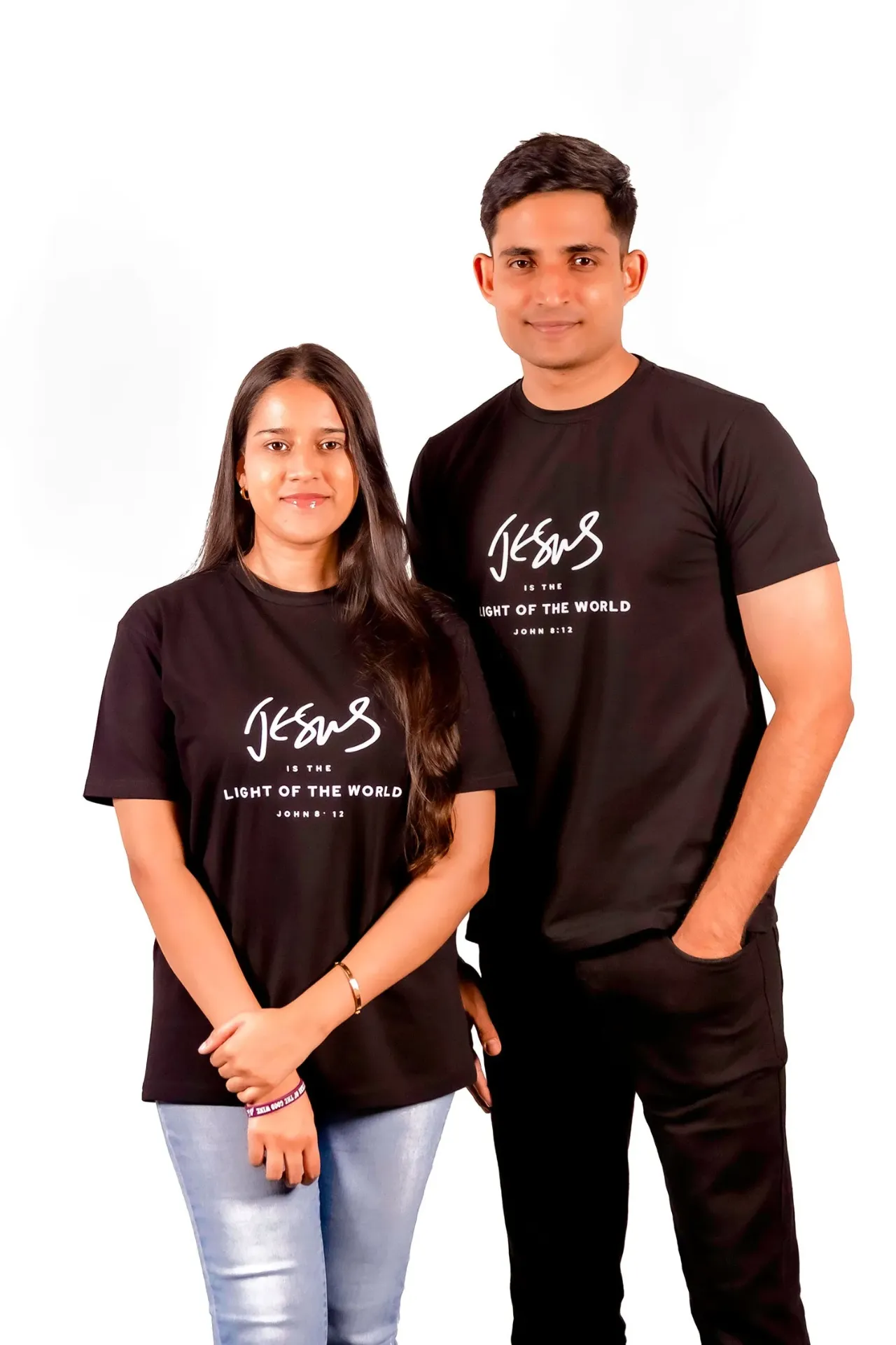 [URJLOWB001] "Jesus is the Light of the World" - Black Glow in the Dark T-shirt - Unisex