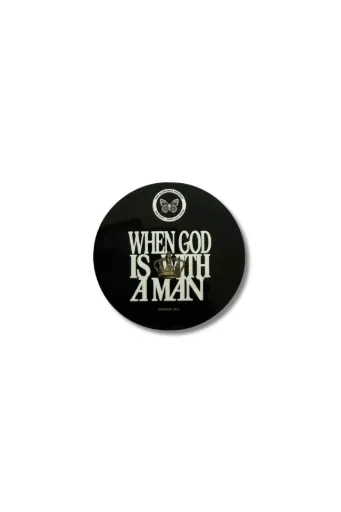 When God Is With a Man – Genesis 39:2 Black Magnet (3” Diameter)