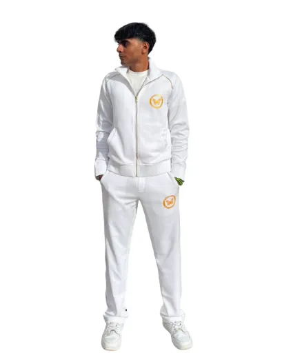 Zip-Up Jacket & Flow Pants Duo– White – Unisex