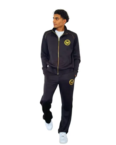 Zip-Up Jacket & Flow Pants Duo– Black – Unisex